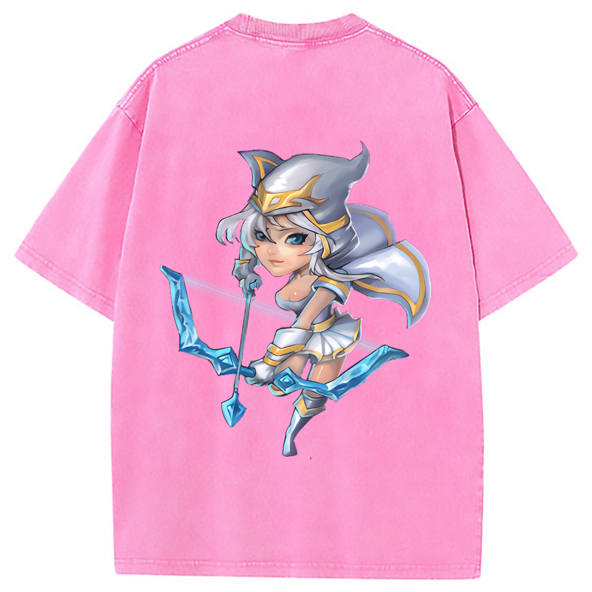 （画像用） リーグ・オブ・レジェンド League of Legends LOL 綿100% ヴィンテージ風 半袖Tシャツ（背面プリント）